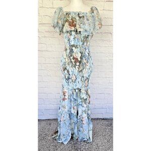 Baltic Born Women's Amalfi off The Shoulder Tiered Maxi Dress Size Medium